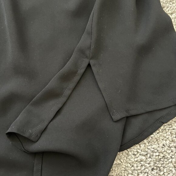 Apt. 9 Women’s Black Zipper Front Long Sleeve Sheer Blouse Large - Picture 5 of 7